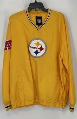 NFL Pittsburgh Steelers Reversible V-Neck Pullover Windbreaker Jacket XL